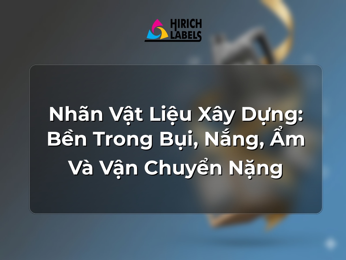 Nhãn vật liệu xây dựng: bền trong bụi, nắng, ẩm và vận chuyển nặng
