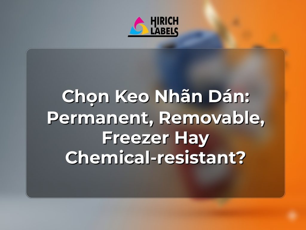 Chọn keo nhãn dán: permanent, removable, freezer hay chemical-resistant?