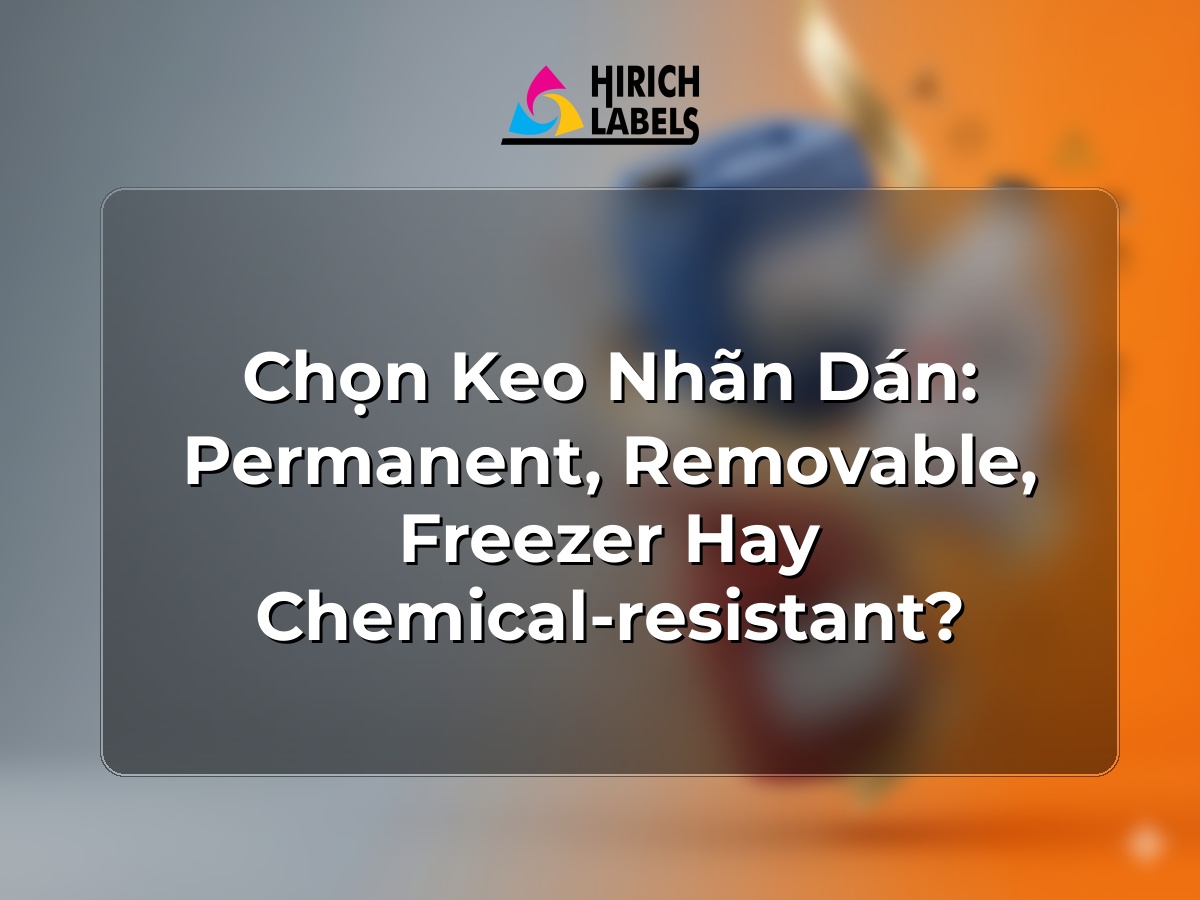 Chọn keo nhãn dán: permanent, removable, freezer hay chemical-resistant?