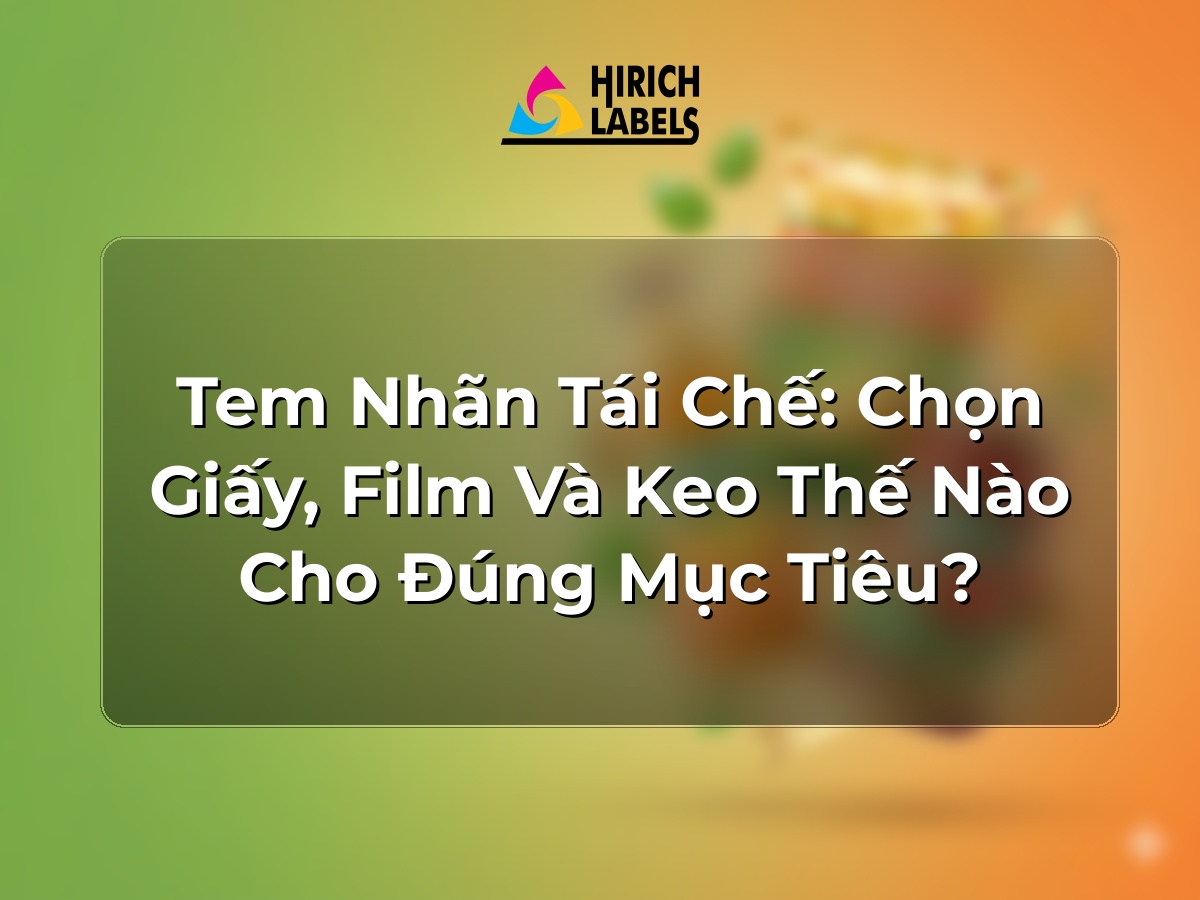Tem nhãn tái chế: chọn giấy, film và keo thế nào cho đúng mục tiêu?